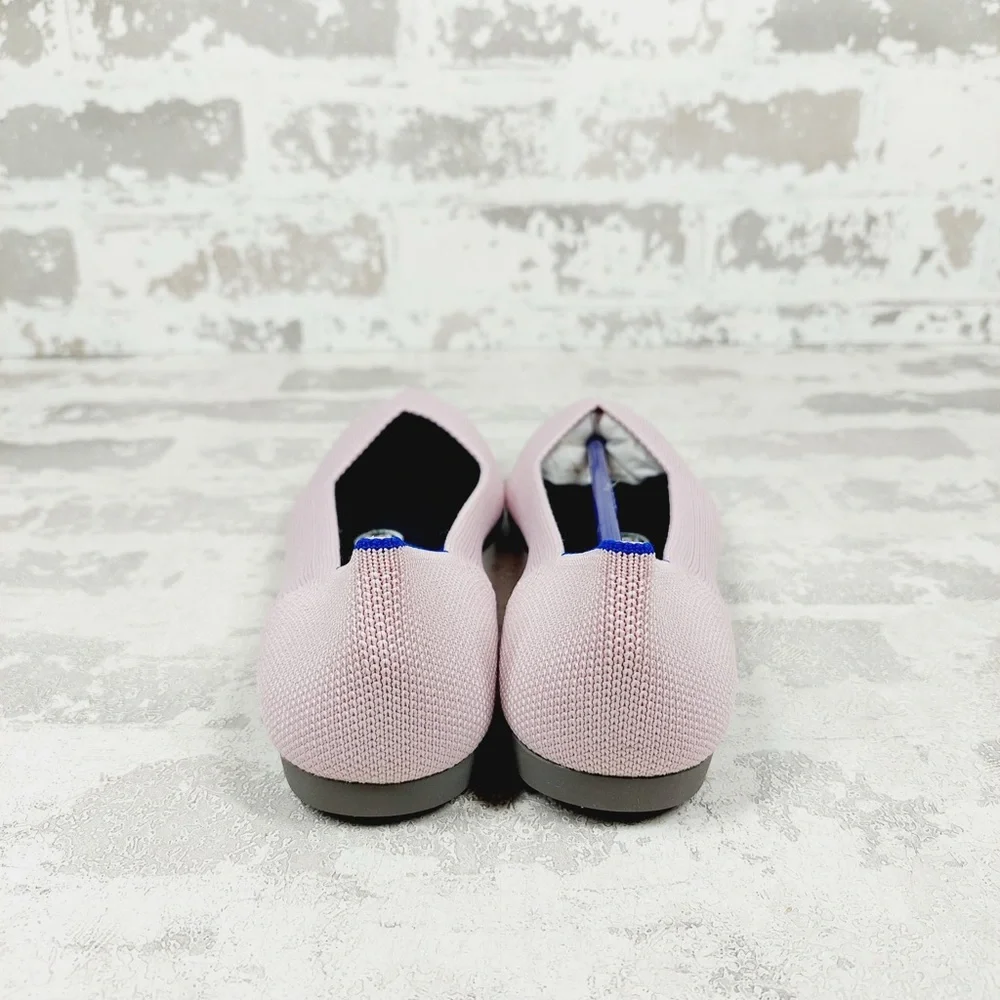 NEW Rothy's The Flat Pink Knit Pointy Toe Slip On Loafers O31